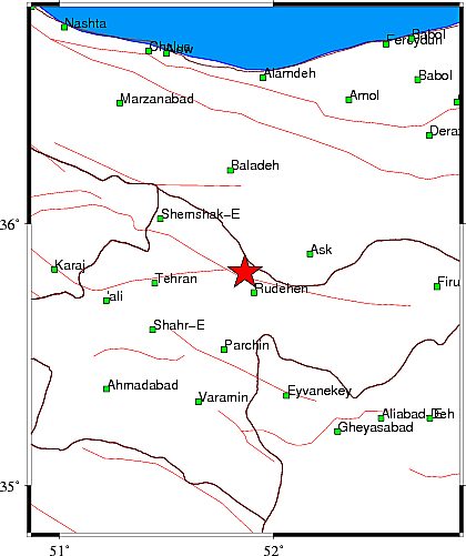 زلزله شهرستان پردیس