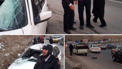 لاستیک سرگردان وانت پیکان در محور جاجرود